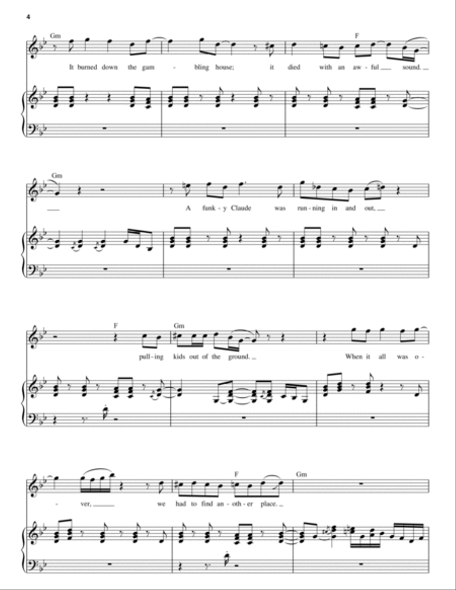 Smoke On The Water Piano scores gallery preview page 4