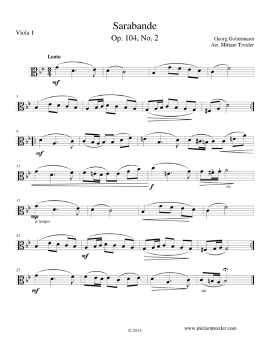 Sarabande Cello scores gallery preview page 4