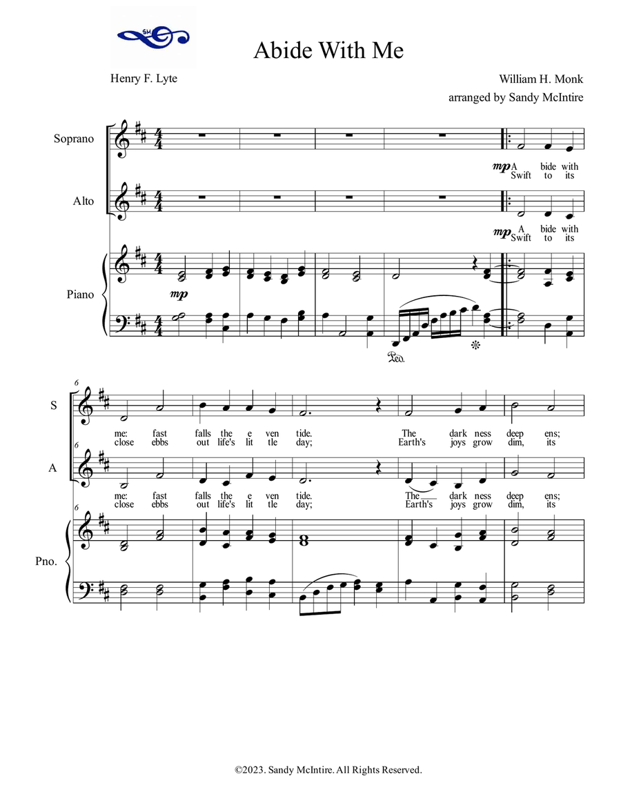 Abide with Me Alto Voice scores gallery preview page 1
