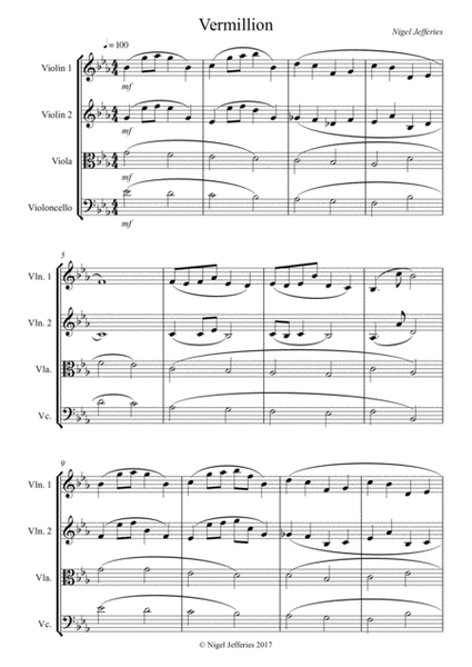 Vermilion for String Quartet image number null