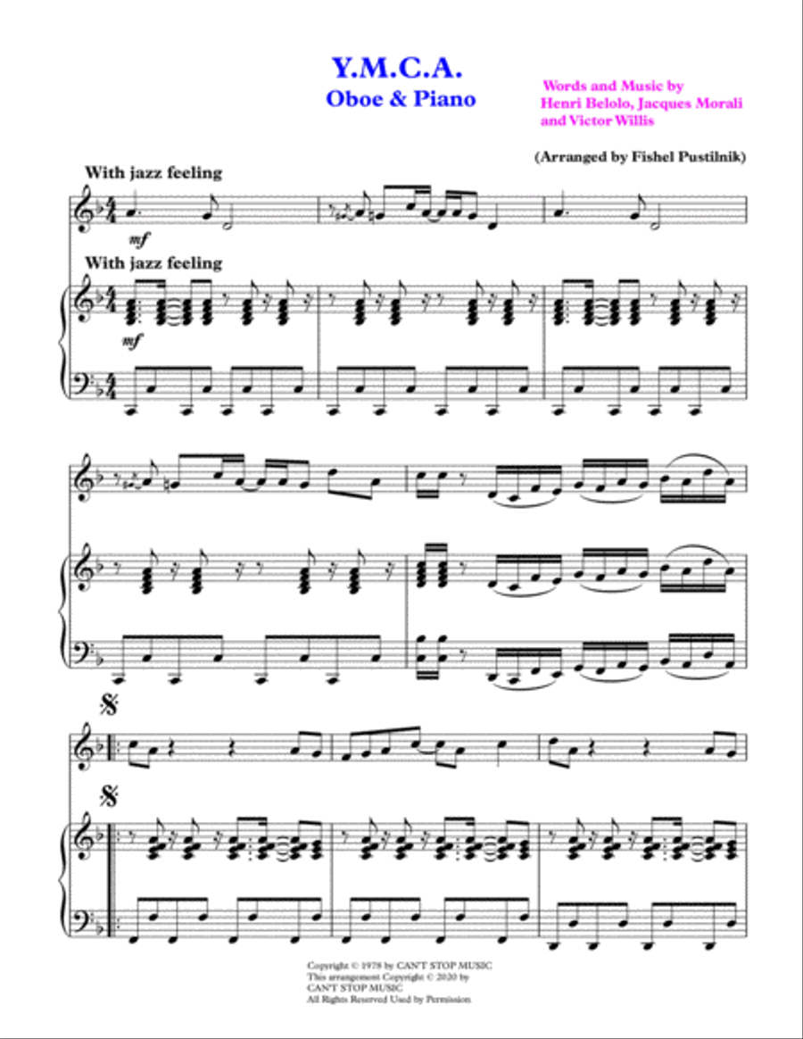 Y.m.c.a. Piano scores gallery preview page 2