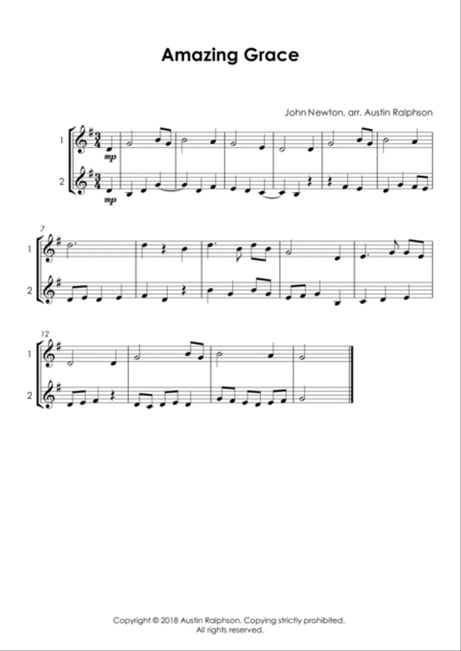 15 Clarinet Duets for Fun (popular classics) - various levels Clarinet Duet scores gallery preview page 5