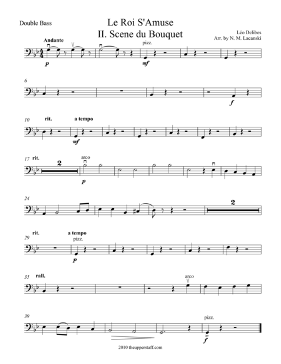 Le Roi S'Amuse Scene du bouquet String Orchestra scores gallery preview page 1