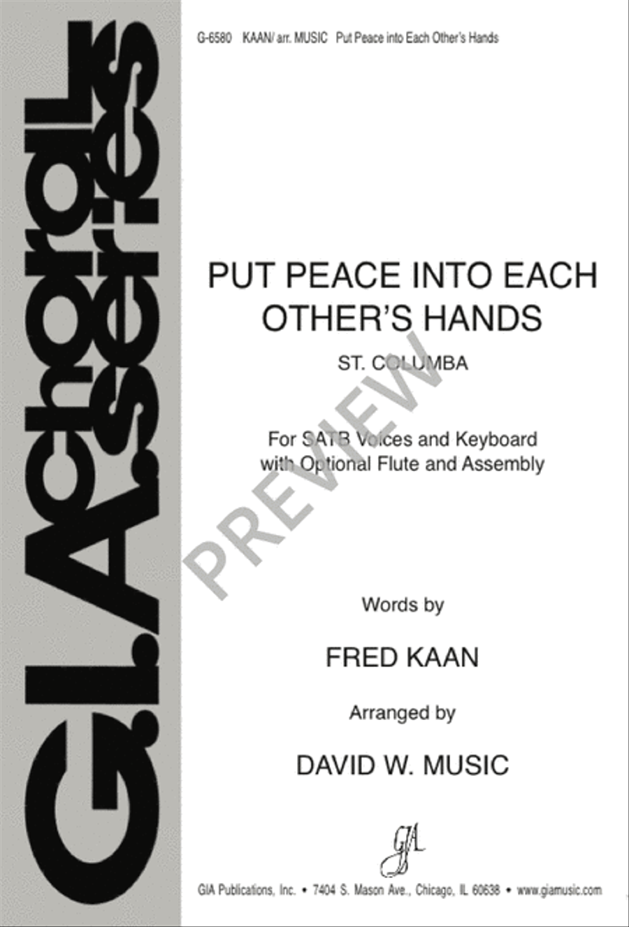 Put Peace into Each Other's Hands 4-Part scores gallery preview page 1