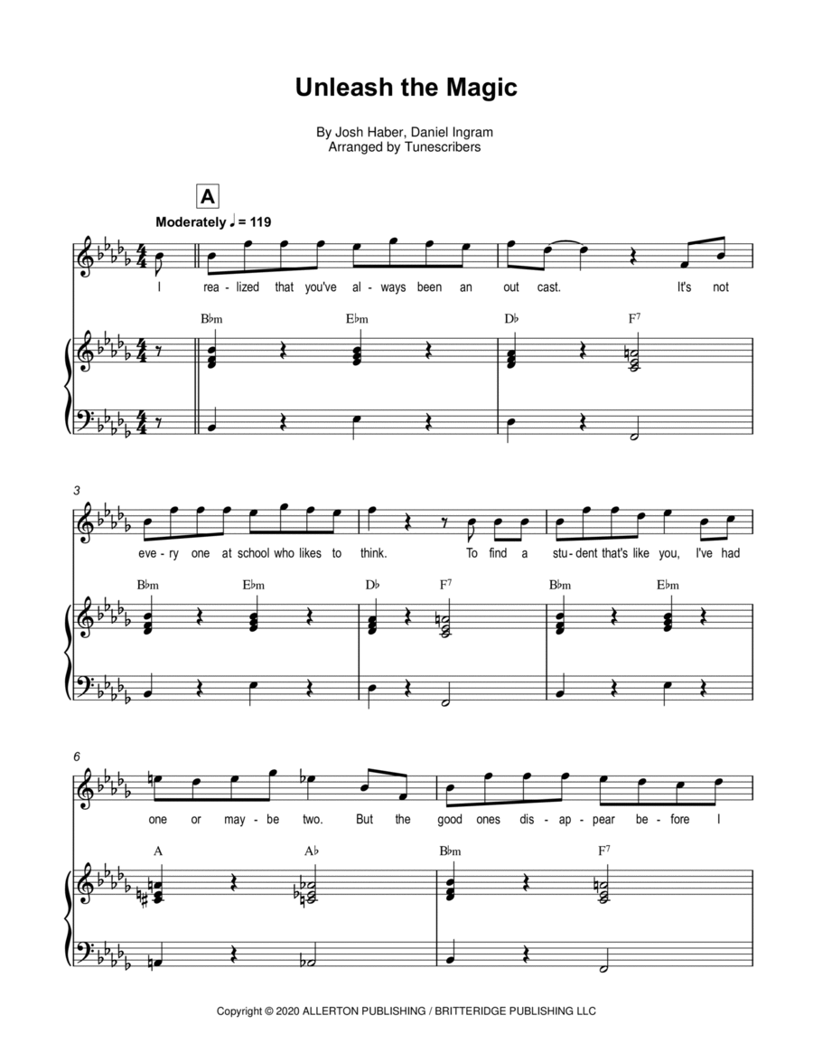 Unleash the Magic, from My Little Pony Equestria Girls Voice scores gallery preview page 1