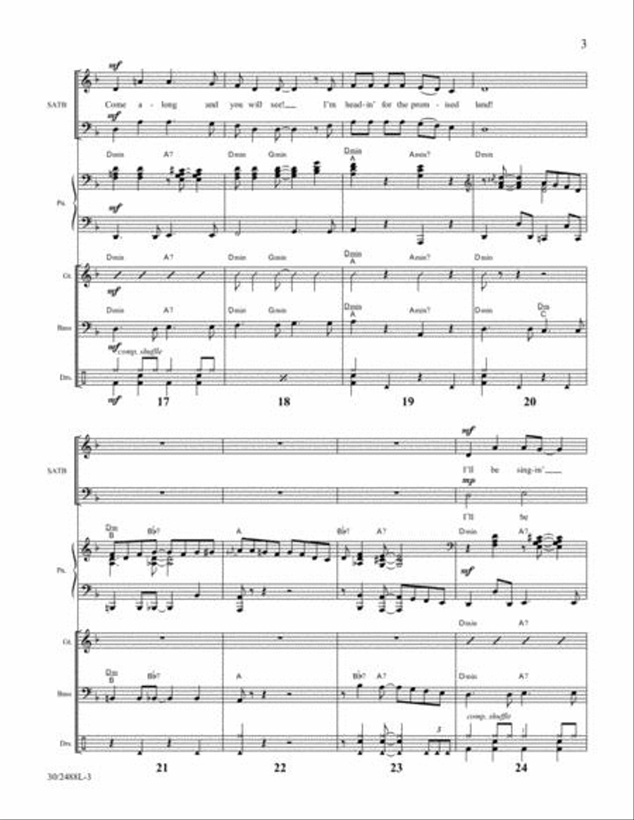 Promised Land - Rhythm Score and Parts Choir scores gallery preview page 4