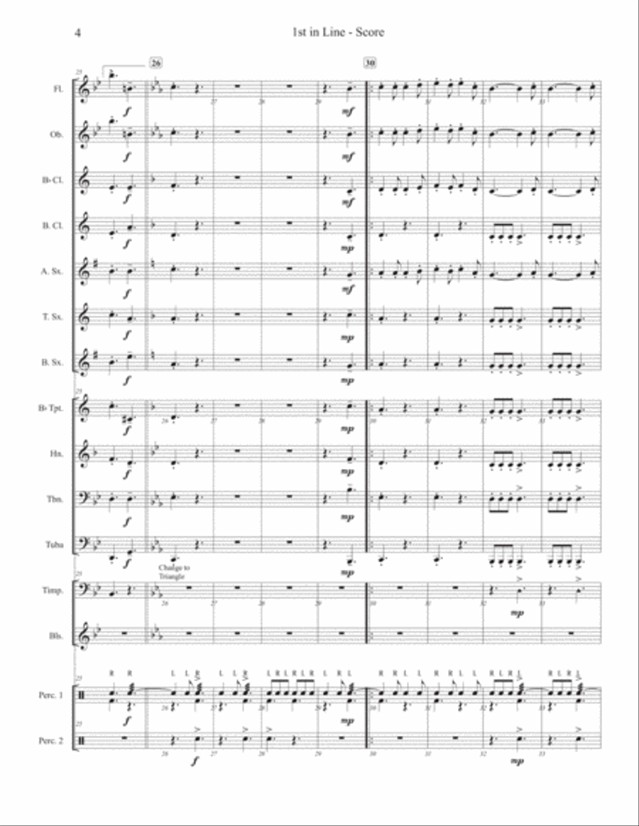 1st in Line (March) Concert Band scores gallery preview page 6