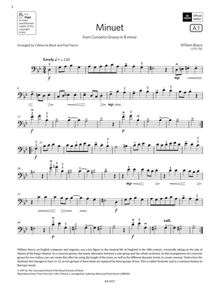 Minuet (Grade 4, A1, from the ABRSM Cello Syllabus from 2024)