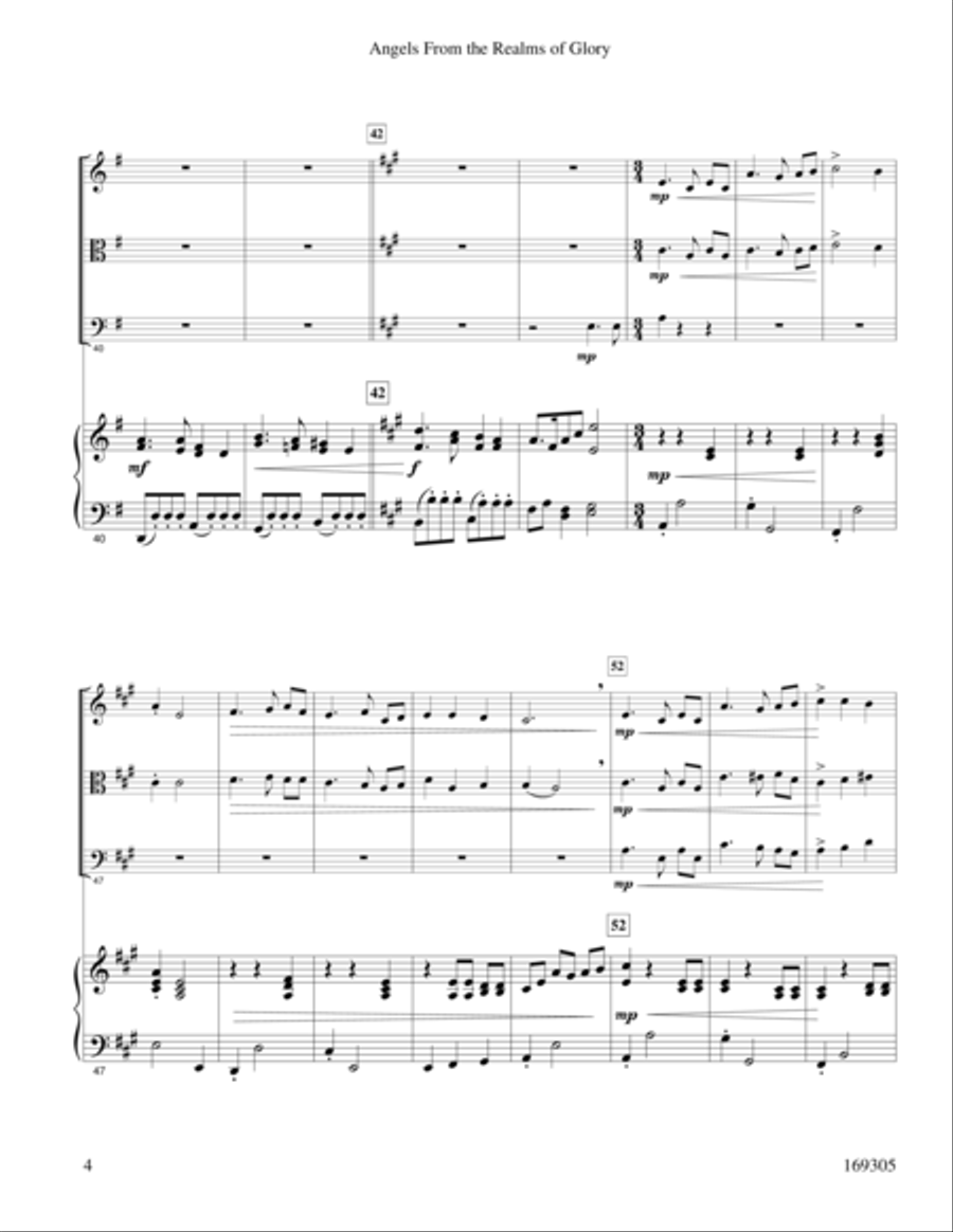 Angels From The Realms Of Glory String Trio scores gallery preview page 4