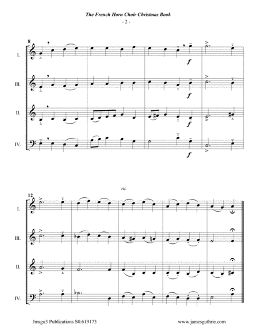 Guthrie: The French Horn Choir Christmas Book Choir scores gallery preview page 2