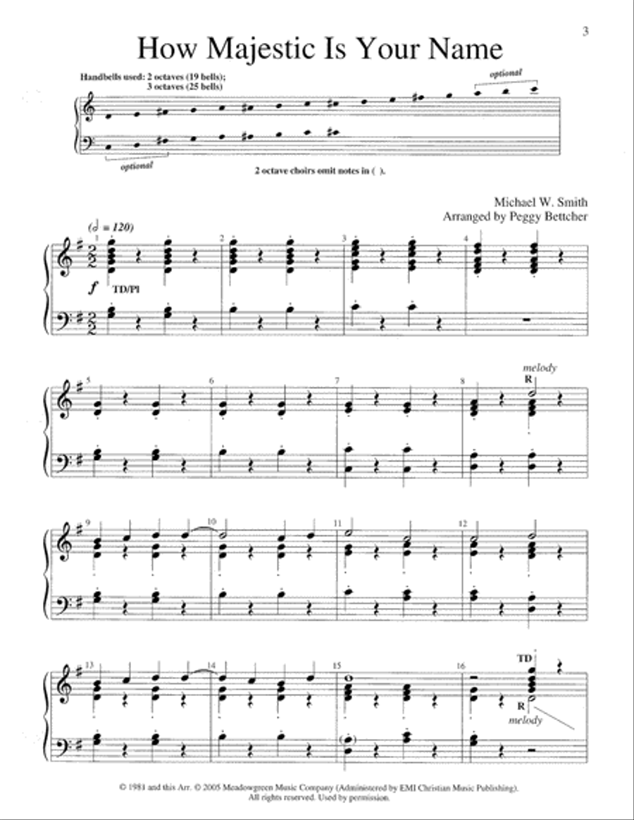 Easy to Ring Praise and Worship 3-Octaves scores gallery preview page 5