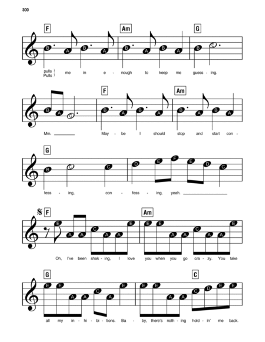 There's Nothing Holdin' Me Back Easy Piano scores gallery preview page 2
