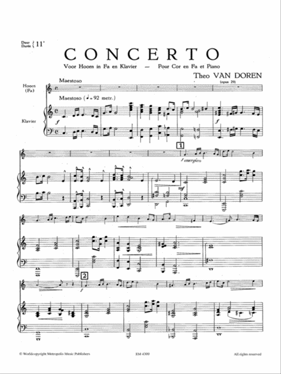 Concerto for Horn and Piano Piano Accompaniment scores gallery preview page 2