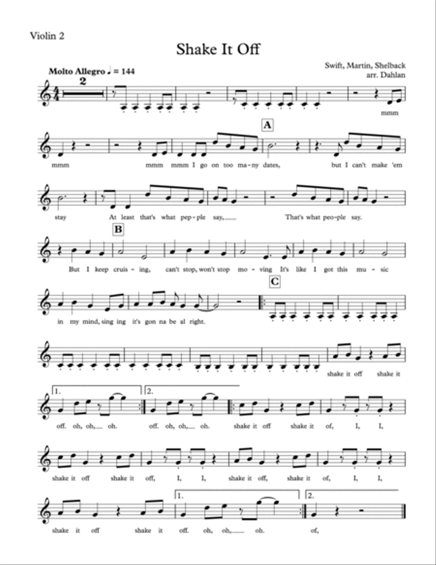 Shake It Off Shake It Off Small Ensemble scores gallery preview page 2