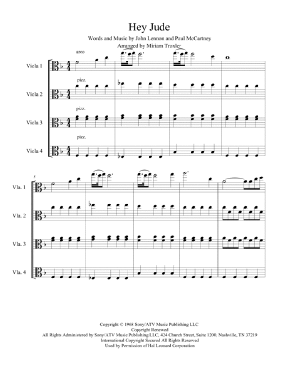 Hey Jude Hey Jude Viola scores gallery preview page 2
