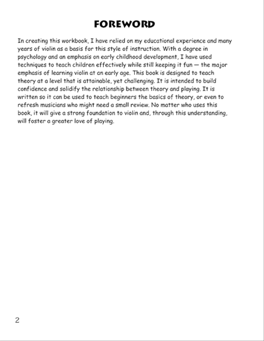 Beginner Violin Theory for Children, Book One Violin Solo scores gallery preview page 3