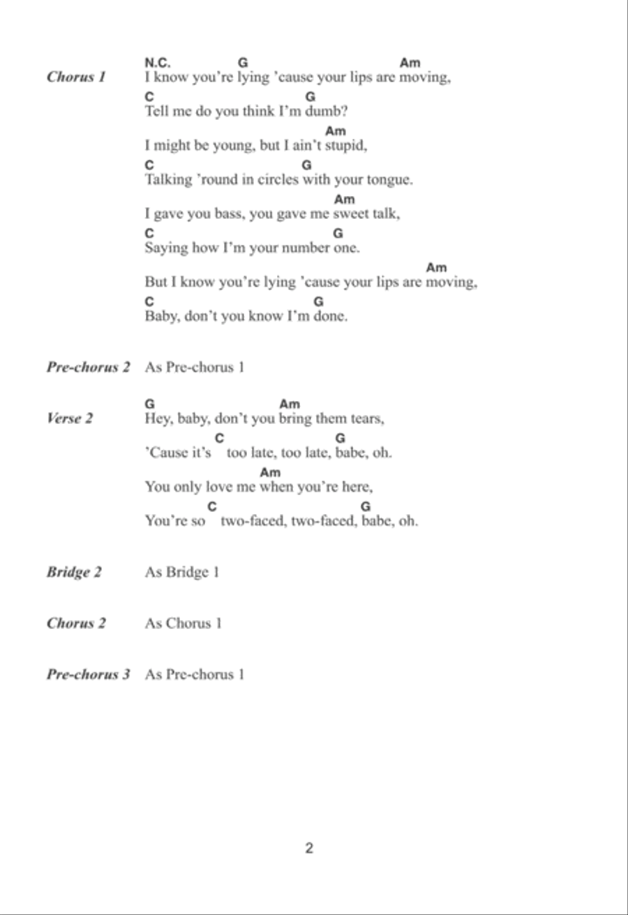 Lips Are Movin' Lips Are Movin' Acoustic Guitar scores gallery preview page 2