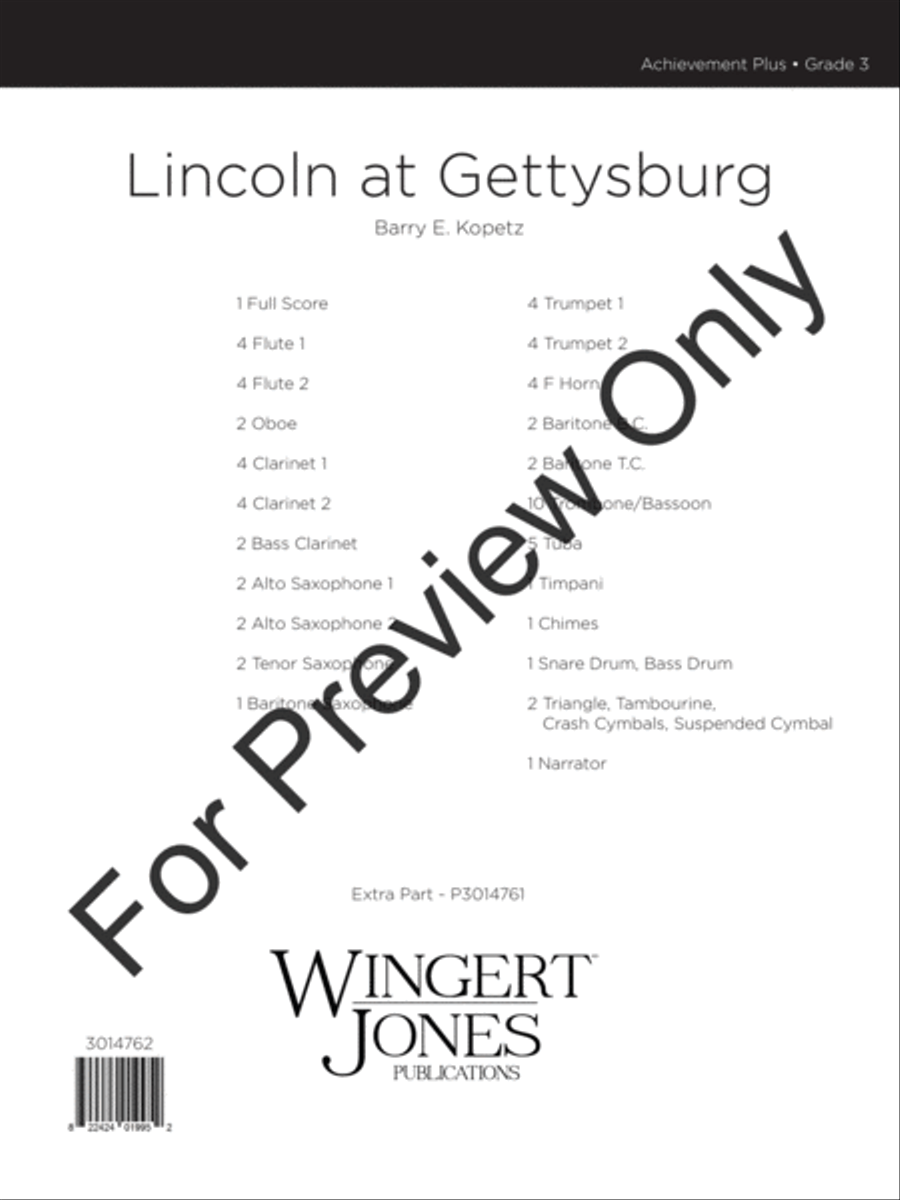 Lincoln At Gettysburg Concert Band scores gallery preview page 2