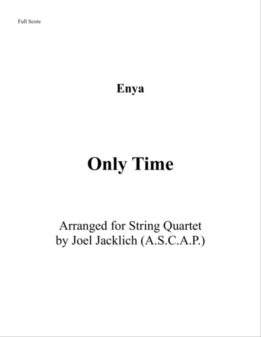 Only Time Only Time String Quartet scores gallery preview page 1