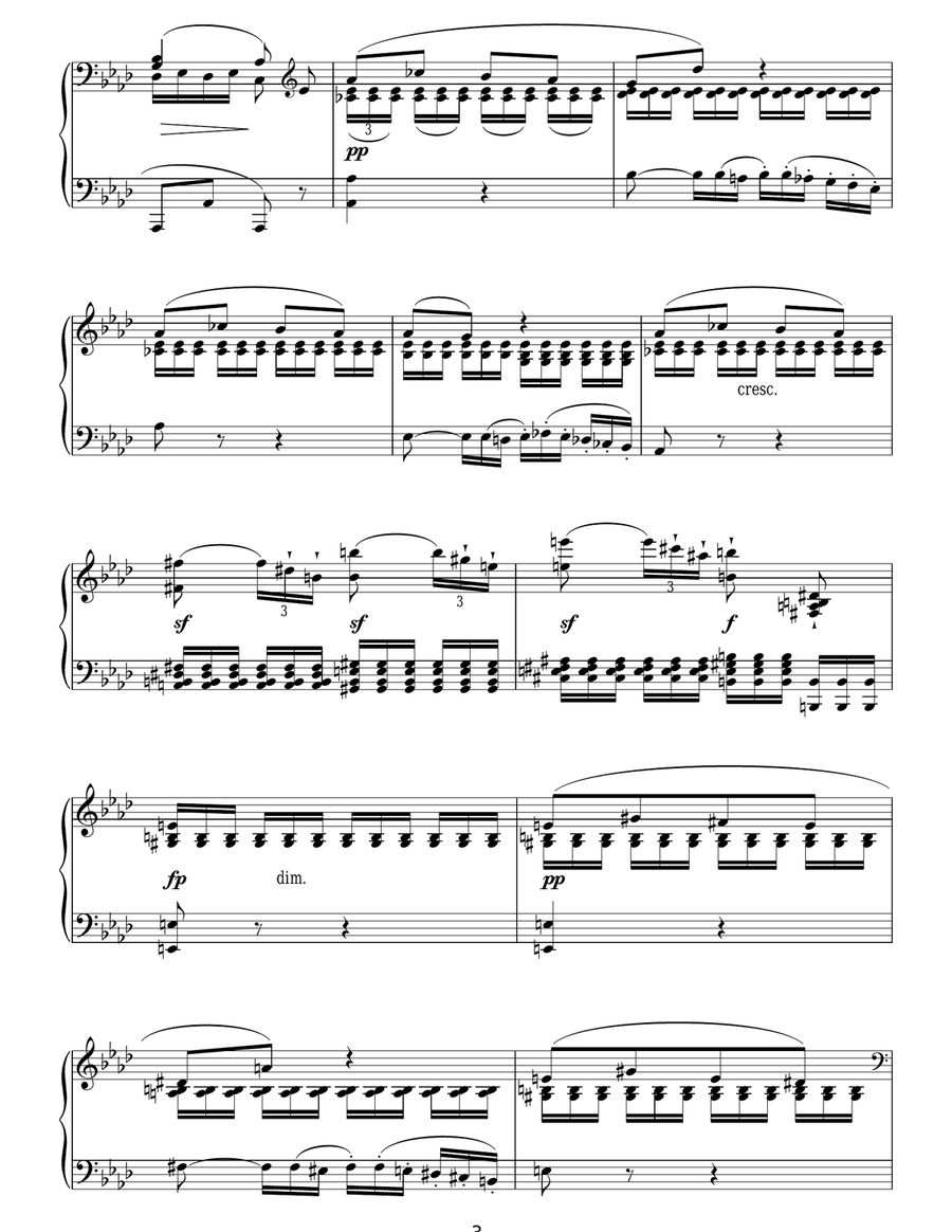 Adagio Cantabile From Sonate Pathetique Op. 13, Theme From The Second Movement Piano Solo scores gallery preview page 3