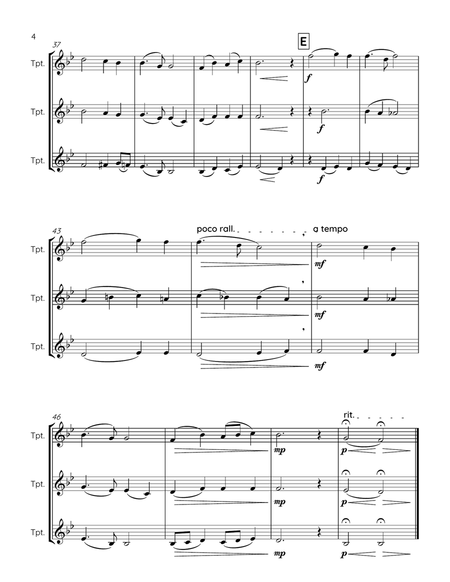Nearer, My God, to Thee - trumpet trio Trumpet Trio scores gallery preview page 4