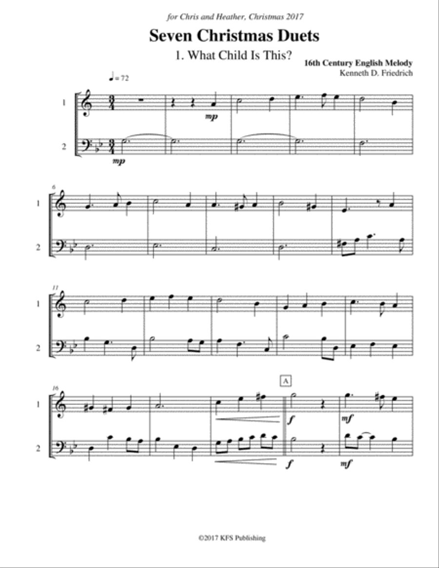 Seven Christmas Duets Brass Ensemble scores gallery preview page 1