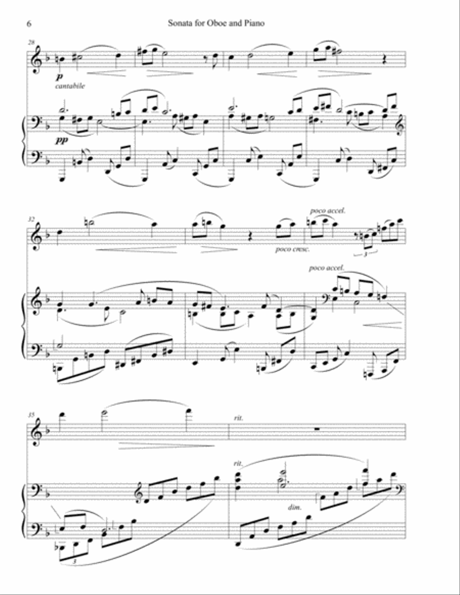 Sonata for Oboe and Piano Woodwind Duet scores gallery preview page 6
