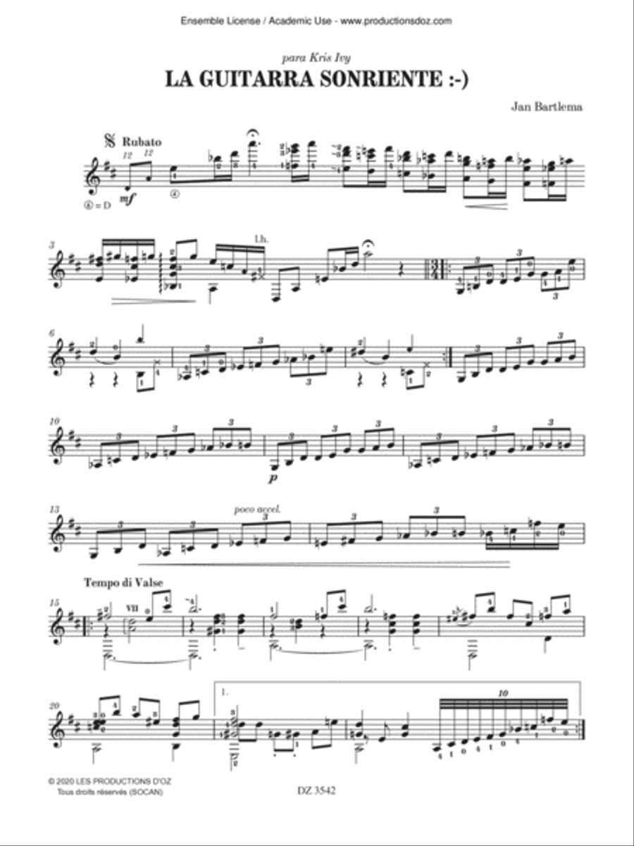 La Guitarra Sonriente :-) Classical Guitar scores gallery preview page 3