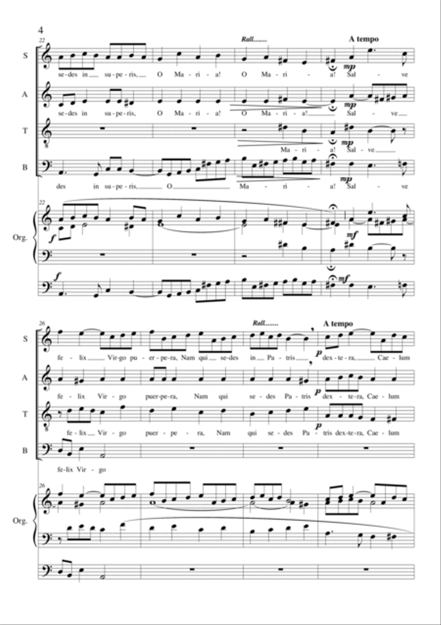 O Maria! Salve Mater - Choir SATB a cappella or with organ 4-Part scores gallery preview page 4