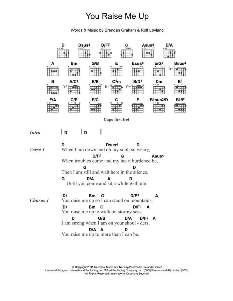 You Raise Me Up Acoustic Guitar scores gallery preview page 1