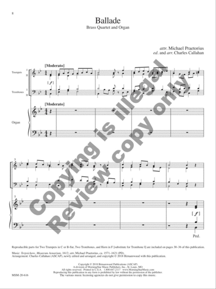 Antiphonies: Four Renaissance and Baroque Dialogues for Organ and Brass Quartet Organ scores gallery preview page 17