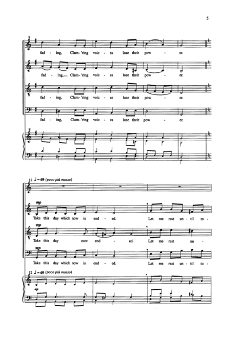 Karin Boye's Evening Prayer 4-Part scores gallery preview page 4