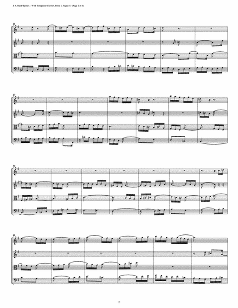 Fugue 11 from Well-Tempered Clavier, Book 2 (String Quartet) image number null