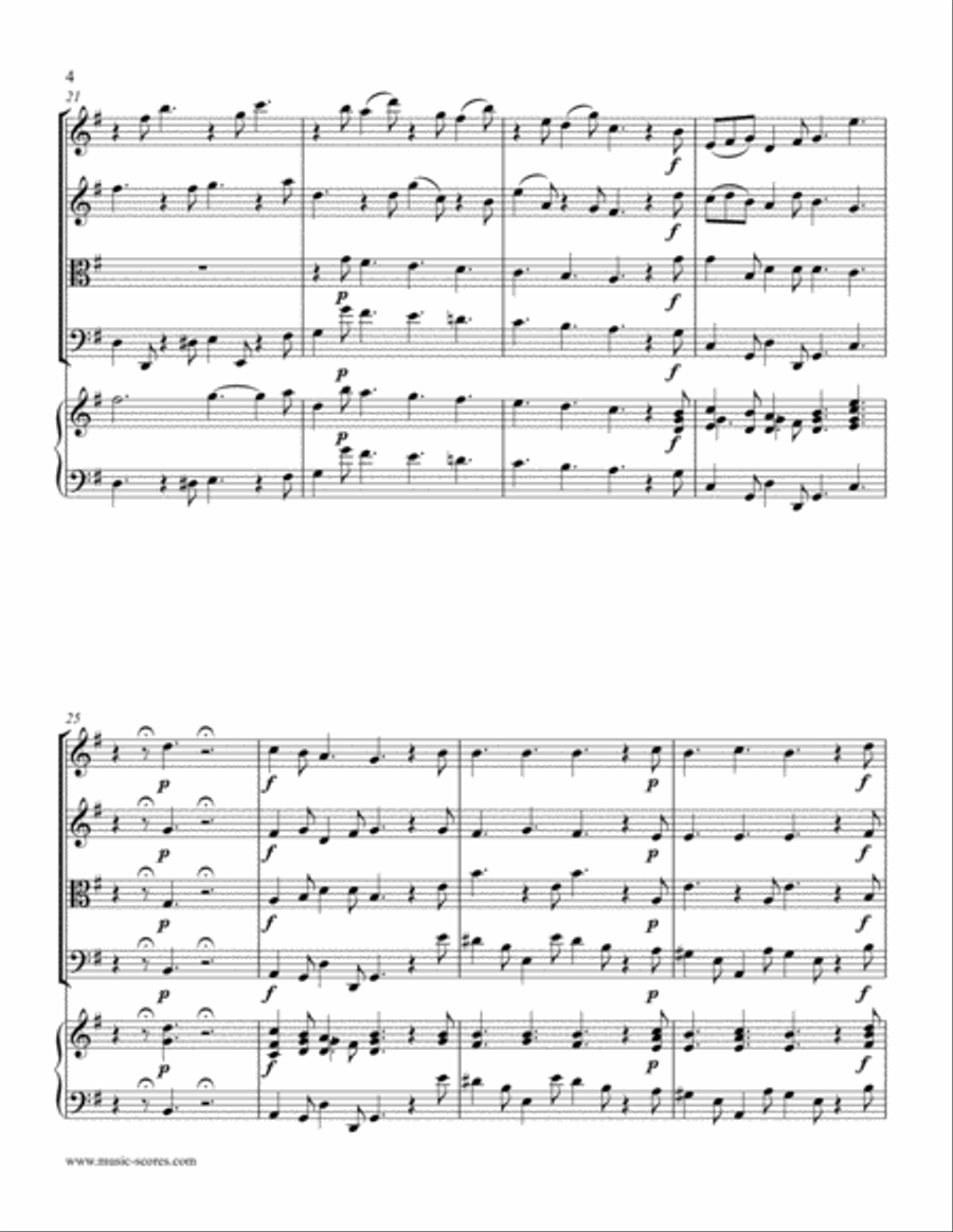 Pastorale from Christmas Concerto - String Quartet (optional Harpsichord) String Quartet scores gallery preview page 4