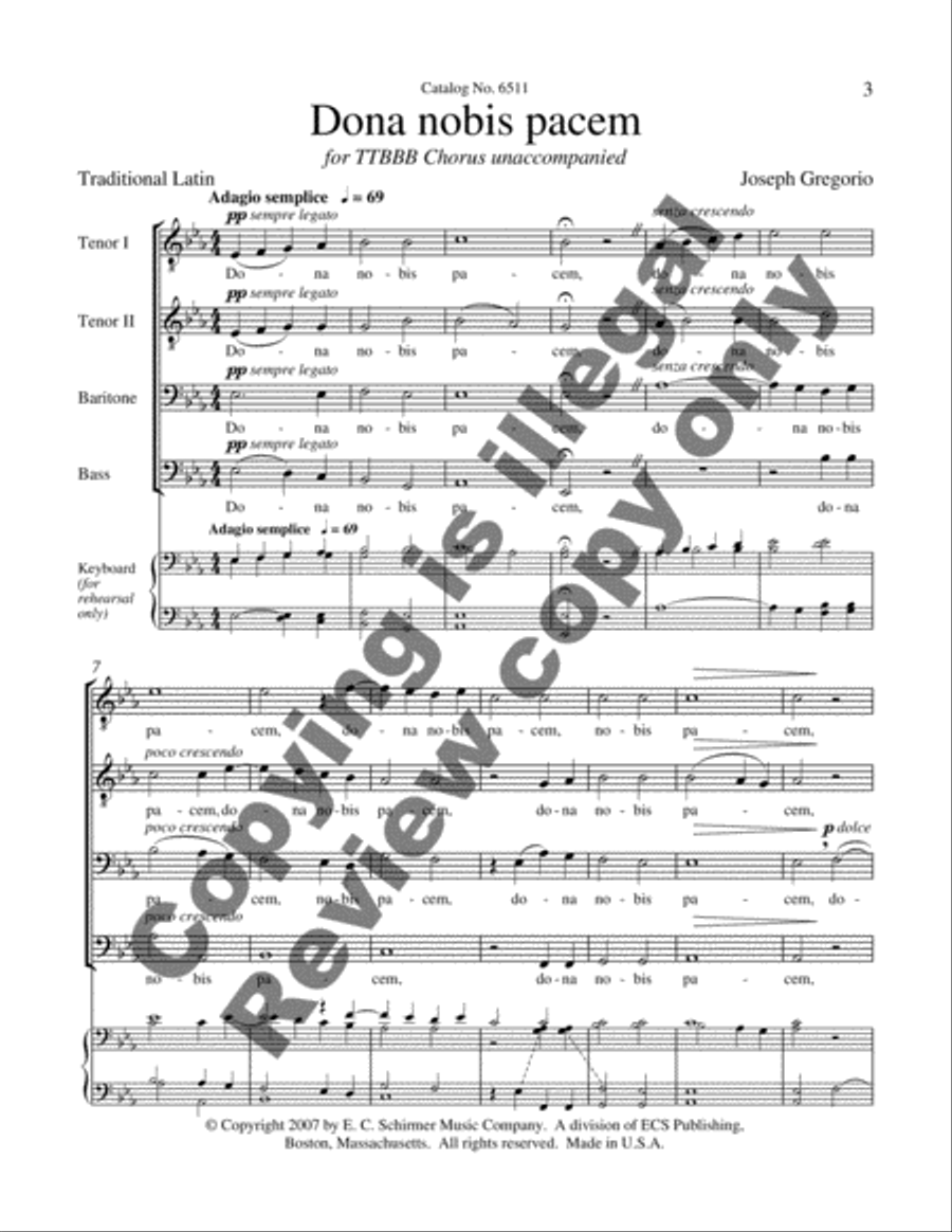 Dona nobis pacem Dona nobis pacem TTBB scores gallery preview page 7