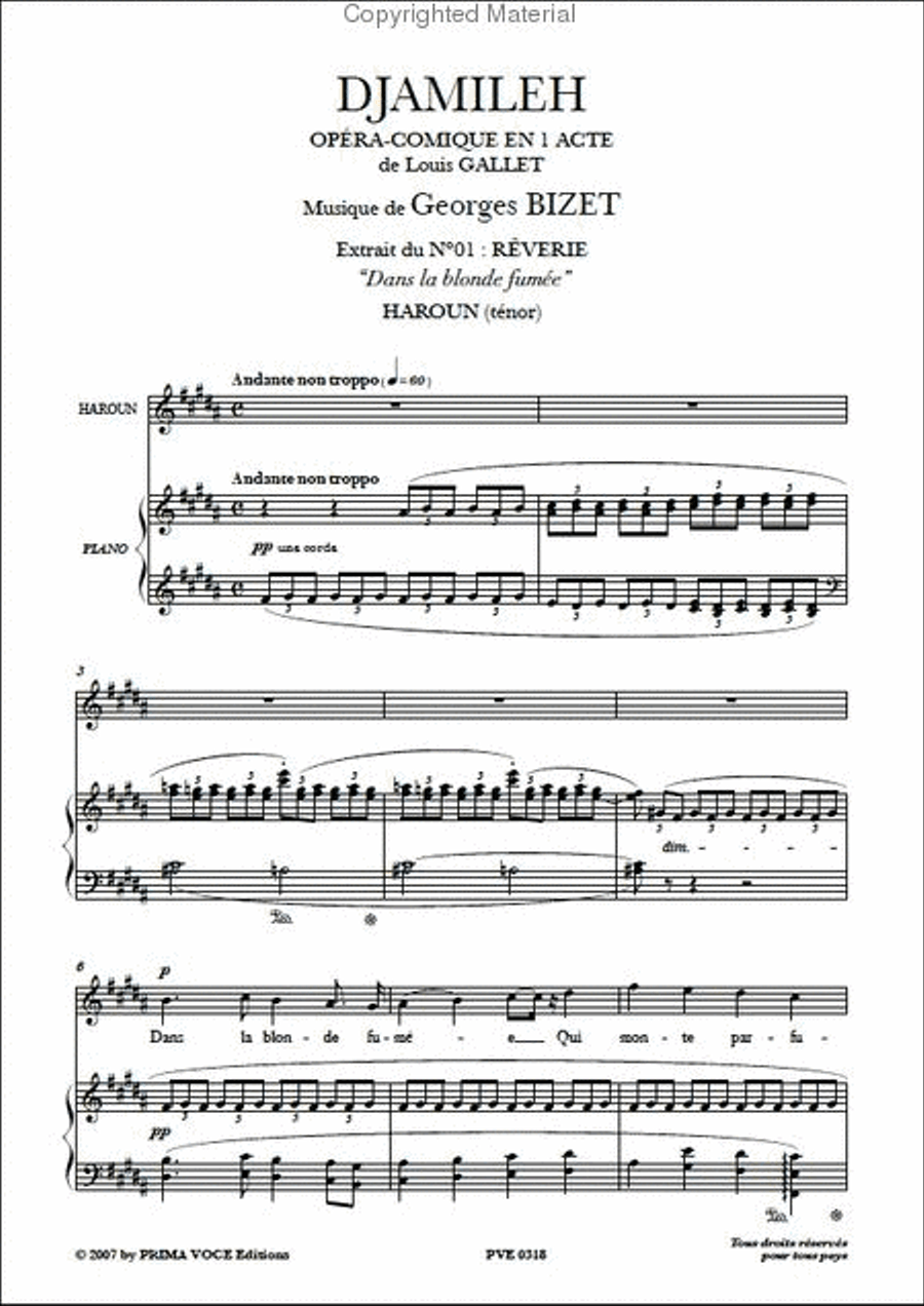 Dans la blonde fumee from Djamileh Tenor Voice scores gallery preview page 2