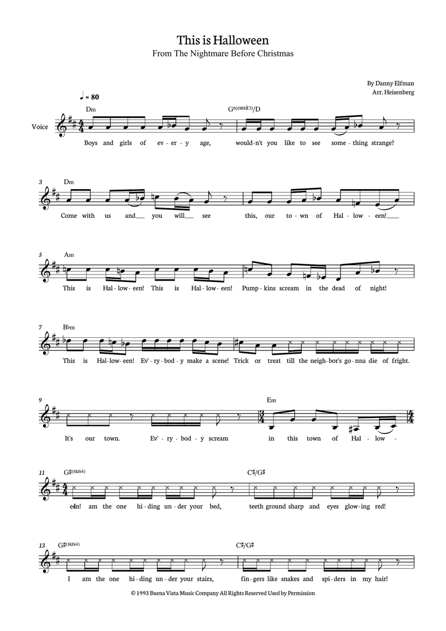 This Is Halloween Piano scores gallery preview page 1