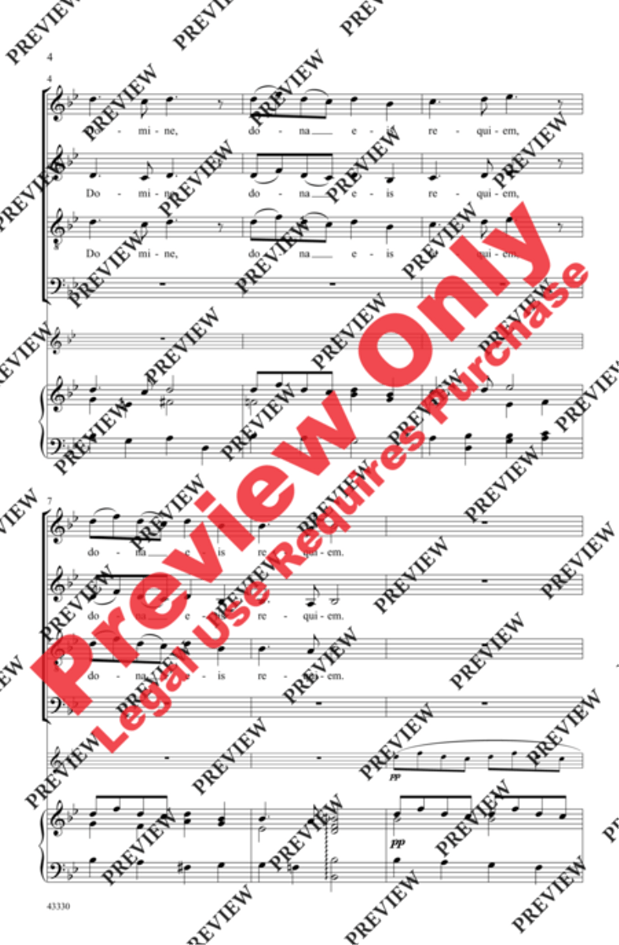 Pie Jesu Pie Jesu 4-Part scores gallery preview page 4