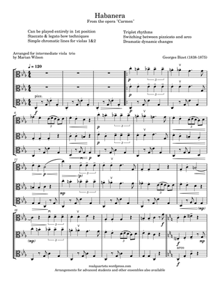 Bizet: Habanera (viola trio, intermediate)