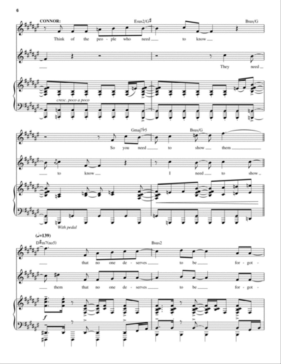Disappear (from Dear Evan Hansen) Piano, Vocal scores gallery preview page 6