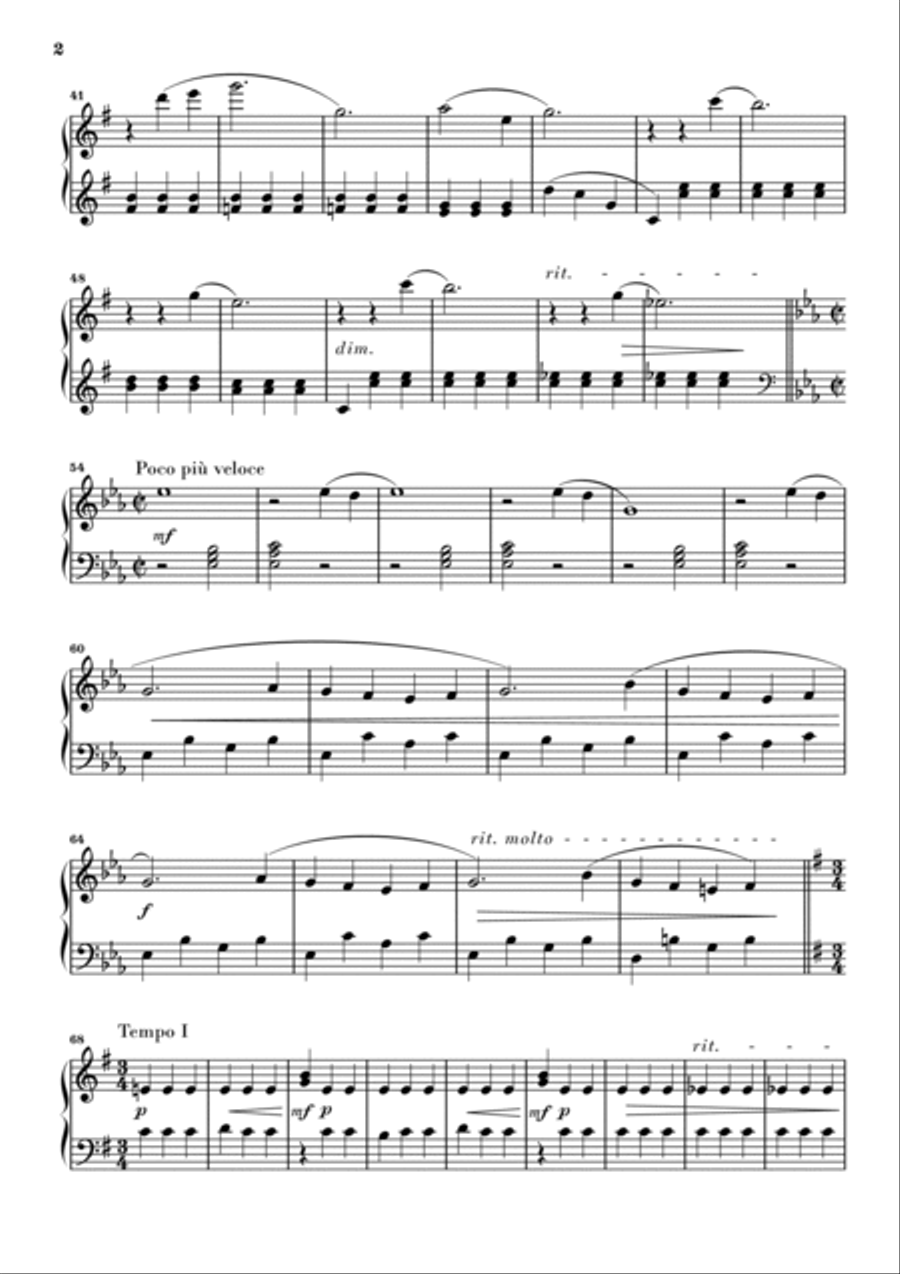 Solitudine nell'estate sorgente Easy Piano scores gallery preview page 2