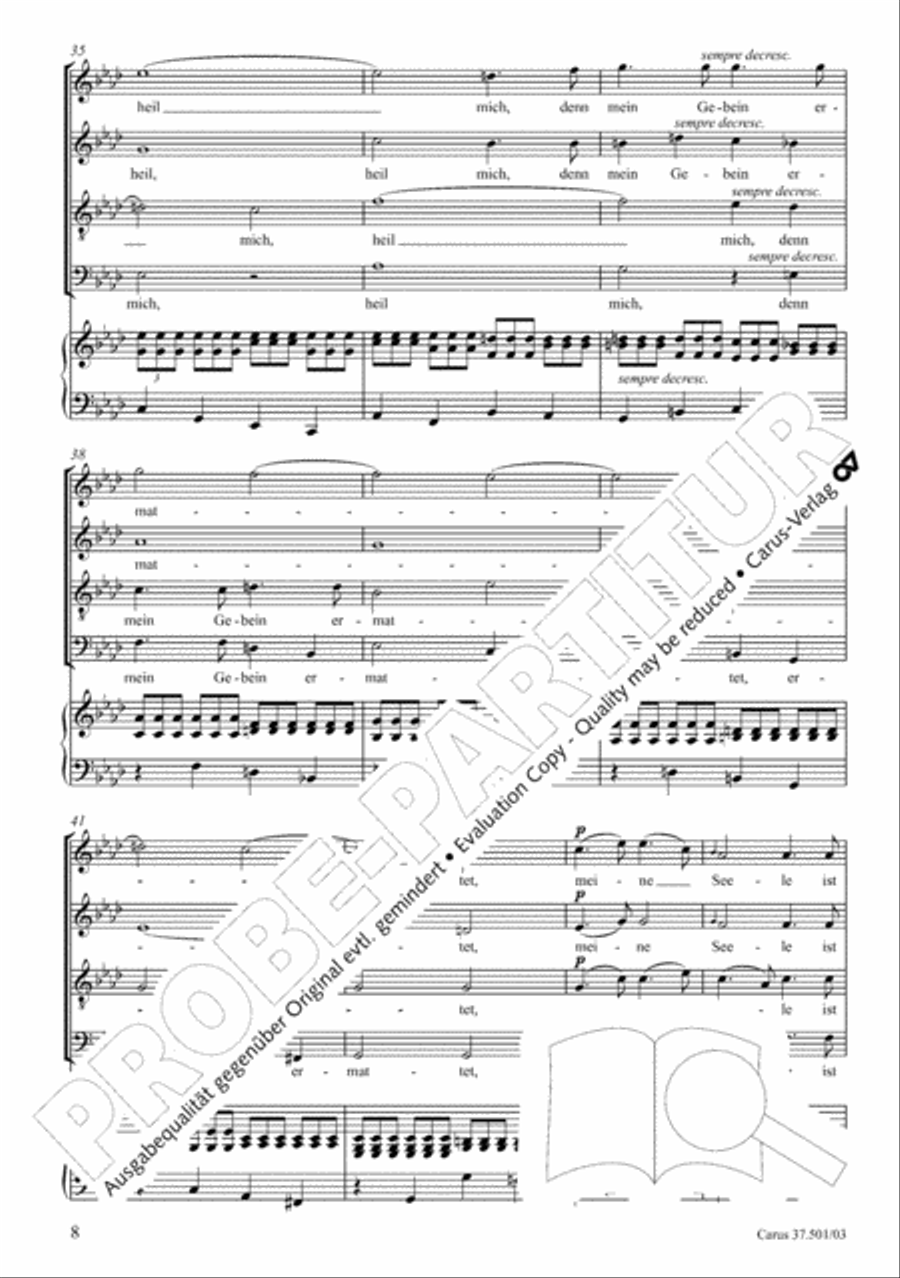 The Sixth Psalm of David (Der Sechste Psalm Davids) 4-Part scores gallery preview page 9