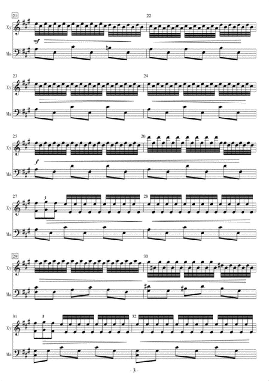 <Mallet Duet> Recuerdos de la Alhambra Percussion Ensemble scores gallery preview page 3