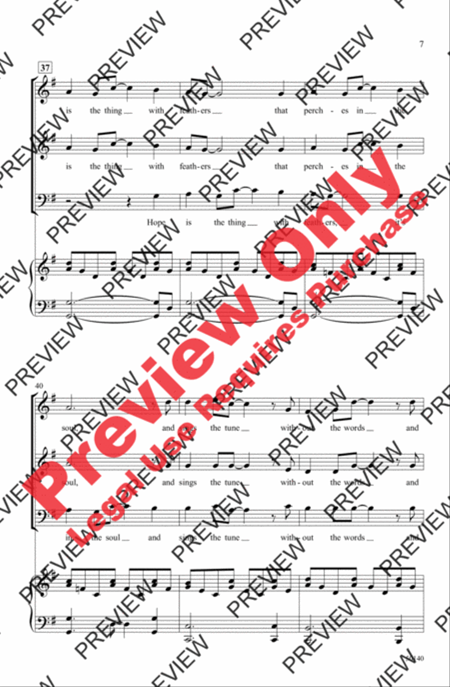 Hope Is the Thing with Feathers 3-Part scores gallery preview page 7
