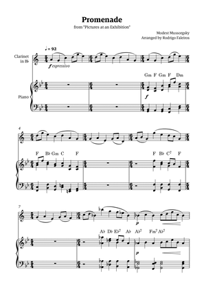 Promenade (from "Pictures at an Exhibition") - for solo clarinet and piano accompaniment
