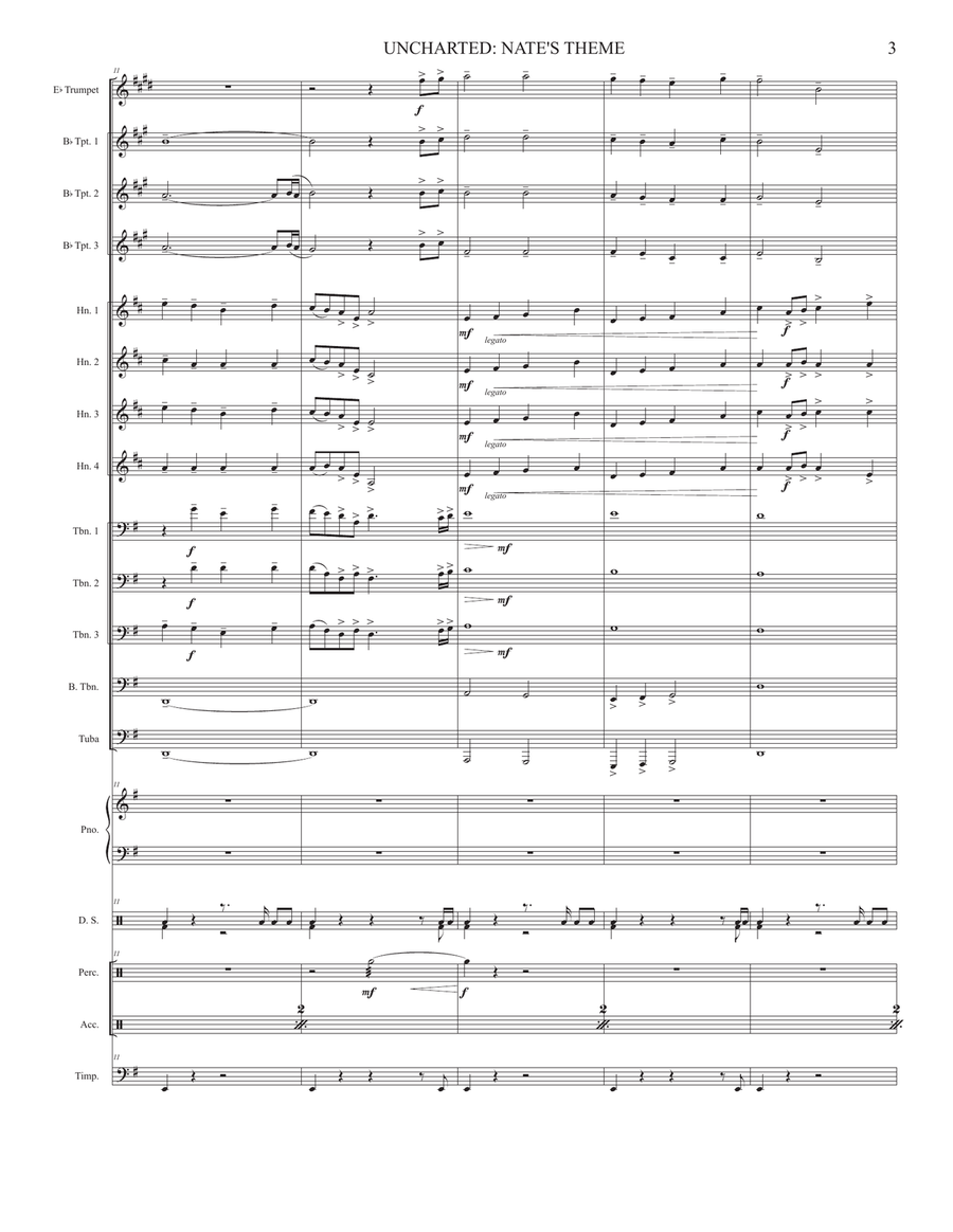 Uncharted: Nate's Theme Brass Ensemble scores gallery preview page 3
