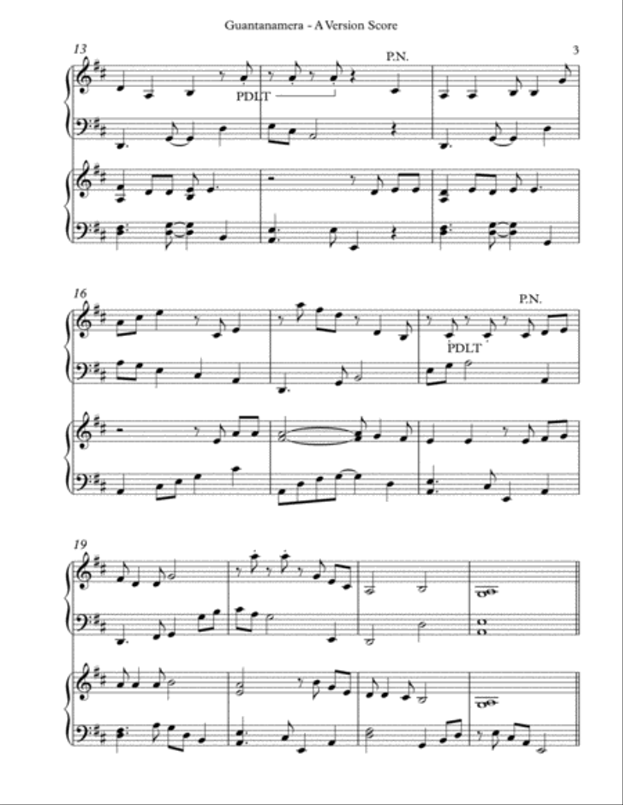 Guantanamera Pedal Harp scores gallery preview page 3