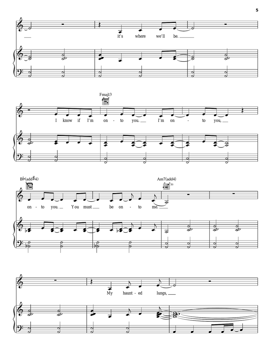 Haunted Piano, Vocal, Guitar scores gallery preview page 5