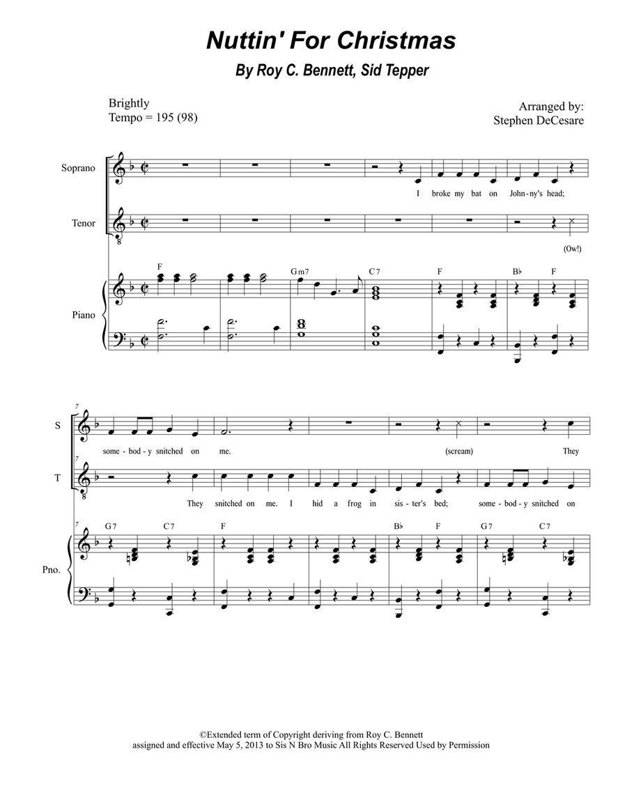 Nuttin' For Christmas Nuttin' For Christmas Vocal Duet scores gallery preview page 1