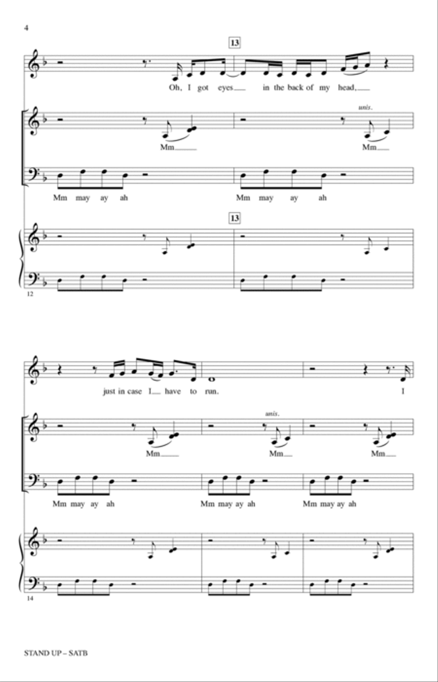 Stand Up (from Harriet) (arr. Mac Huff) 4-Part scores gallery preview page 3